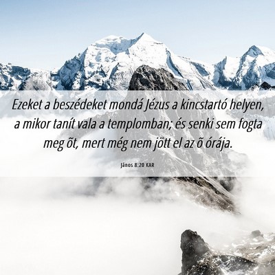 Picture 06 - János 8:20 KAR - Ezeket a beszédeket mondá Jézus a kincstartó - Bible Verse Picture