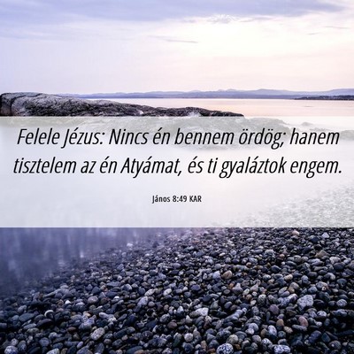 Picture 06 - János 8:49 KAR - Felele Jézus: Nincs én bennem ördög; hanem - Bible Verse Picture