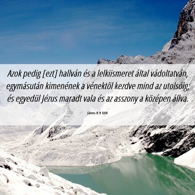 Picture 06 - János 8:9 KAR - Azok pedig [ezt] hallván és a lelkiismeret - Bible Verse Picture