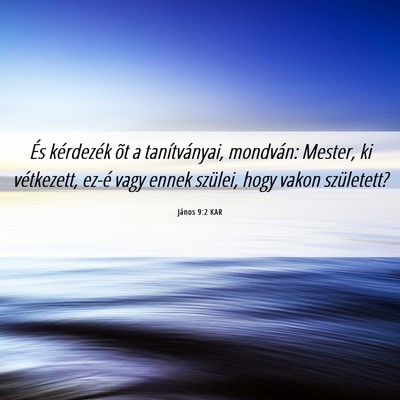 Picture 06 - János 9:2 KAR - És kérdezék õt a tanítványai, mondván: - Bible Verse Picture