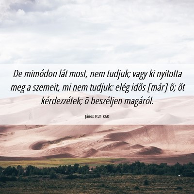 Picture 06 - János 9:21 KAR - De mimódon lát most, nem tudjuk; vagy ki - Bible Verse Picture