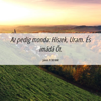 Picture 06 - János 9:38 KAR - Az pedig monda: Hiszek, Uram. És imádá - Bible Verse Picture