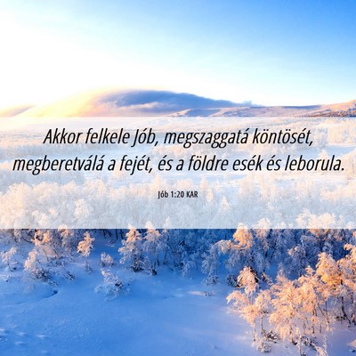 Picture 06 - Jób 1:20 KAR - Akkor felkele Jób, megszaggatá köntösét, - Bible Verse Picture