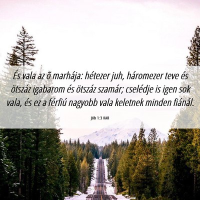 Picture 06 - Jób 1:3 KAR - És vala az õ marhája: hétezer juh, háromezer - Bible Verse Picture