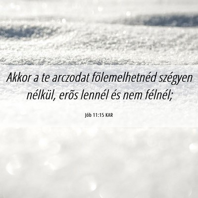 Picture 06 - Jób 11:15 KAR - Akkor a te arczodat fölemelhetnéd szégyen - Bible Verse Picture