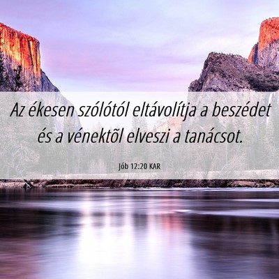Picture 06 - Jób 12:20 KAR - Az ékesen szólótól eltávolítja a beszédet - Bible Verse Picture