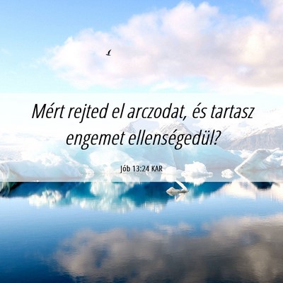 Picture 06 - Jób 13:24 KAR - Mért rejted el arczodat, és tartasz engemet - Bible Verse Picture