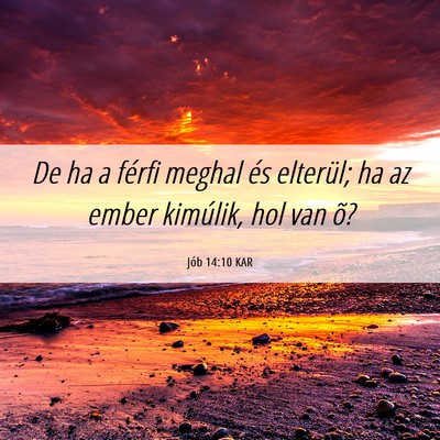 Picture 06 - Jób 14:10 KAR - De ha a férfi meghal és elterül; ha az ember - Bible Verse Picture