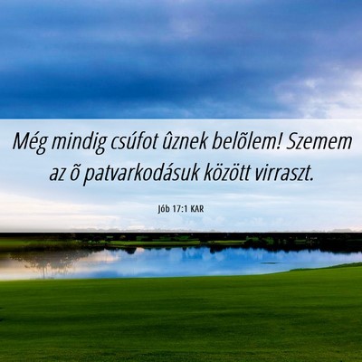 Picture 06 - Jób 17:1 KAR - Még mindig csúfot ûznek belõlem! Szemem az õ - Bible Verse Picture