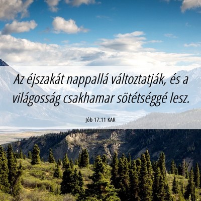 Picture 06 - Jób 17:11 KAR - Az éjszakát nappallá változtatják, és a - Bible Verse Picture