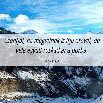 Picture 06 - Jób 20:11 KAR - Csontjai, ha megtelnek is ifjú erõvel, de vele - Bible Verse Picture