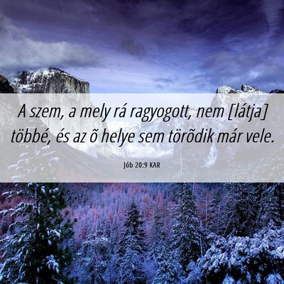 Picture 06 - Jób 20:9 KAR - A szem, a mely rá ragyogott, nem [látja] - Bible Verse Picture