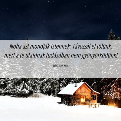 Picture 06 - Jób 21:14 KAR - Noha azt mondják Istennek: Távozzál el - Bible Verse Picture