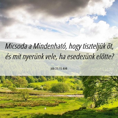 Picture 06 - Jób 21:15 KAR - Micsoda a Mindenható, hogy tiszteljük õt, és - Bible Verse Picture