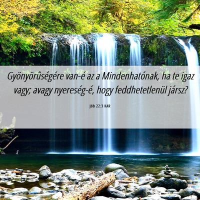 Picture 06 - Jób 22:3 KAR - Gyönyörûségére van-é az a Mindenhatónak, - Bible Verse Picture