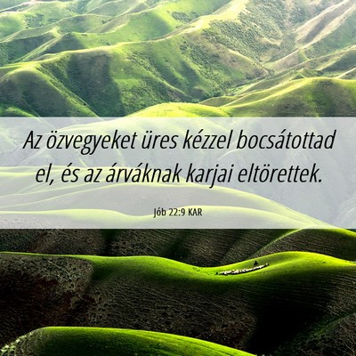 Picture 06 - Jób 22:9 KAR - Az özvegyeket üres kézzel bocsátottad el, és - Bible Verse Picture