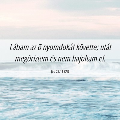 Picture 06 - Jób 23:11 KAR - Lábam az õ nyomdokát követte; utát - Bible Verse Picture