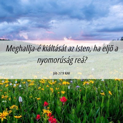 Picture 06 - Jób 27:9 KAR - Meghallja-é kiáltását az Isten, ha eljõ a - Bible Verse Picture