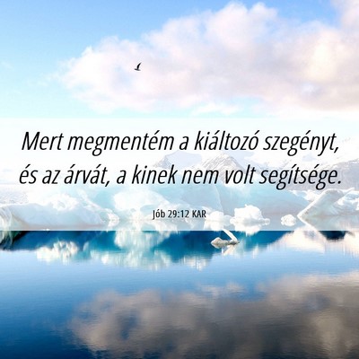 Picture 06 - Jób 29:12 KAR - Mert megmentém a kiáltozó szegényt, és az - Bible Verse Picture