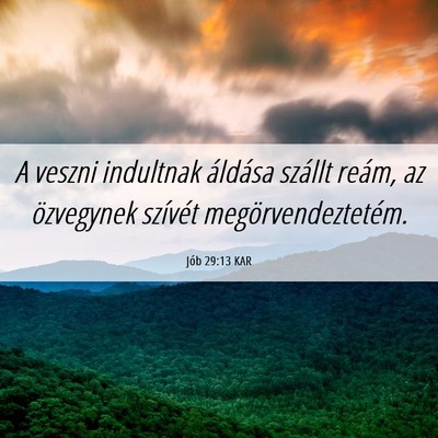 Picture 06 - Jób 29:13 KAR - A veszni indultnak áldása szállt reám, az - Bible Verse Picture