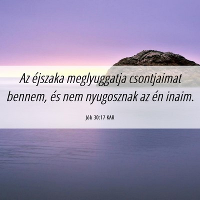 Picture 06 - Jób 30:17 KAR - Az éjszaka meglyuggatja csontjaimat bennem, és - Bible Verse Picture