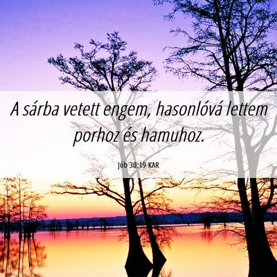 Picture 06 - Jób 30:19 KAR - A sárba vetett engem, hasonlóvá lettem porhoz - Bible Verse Picture