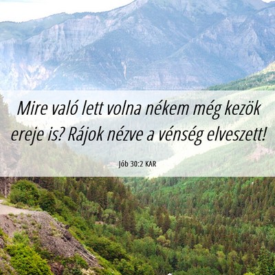 Picture 06 - Jób 30:2 KAR - Mire való lett volna nékem még kezök ereje - Bible Verse Picture