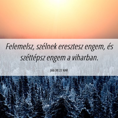 Picture 06 - Jób 30:22 KAR - Felemelsz, szélnek eresztesz engem, és - Bible Verse Picture
