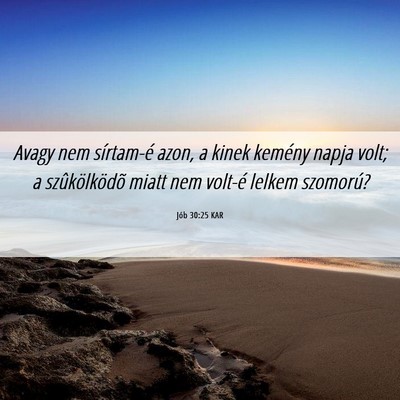Picture 06 - Jób 30:25 KAR - Avagy nem sírtam-é azon, a kinek kemény napja - Bible Verse Picture