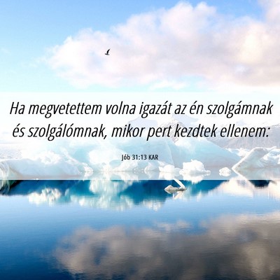 Picture 06 - Jób 31:13 KAR - Ha megvetettem volna igazát az én szolgámnak - Bible Verse Picture