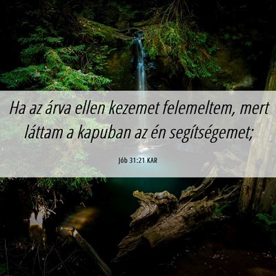 Picture 06 - Jób 31:21 KAR - Ha az árva ellen kezemet felemeltem, mert - Bible Verse Picture