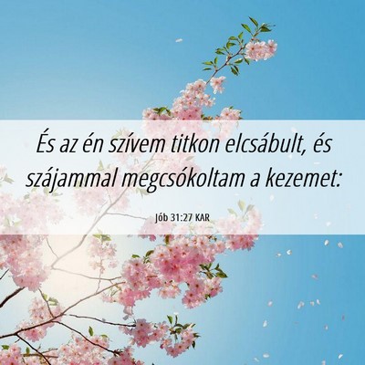 Picture 06 - Jób 31:27 KAR - És az én szívem titkon elcsábult, és - Bible Verse Picture