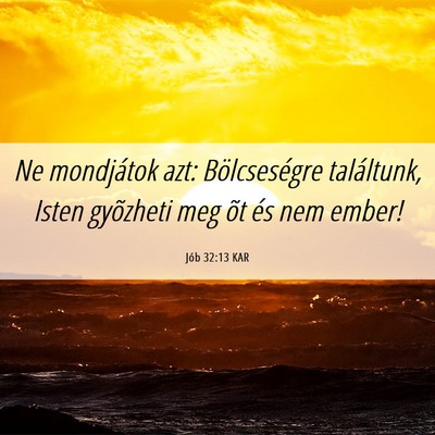 Picture 06 - Jób 32:13 KAR - Ne mondjátok azt: Bölcseségre találtunk, - Bible Verse Picture
