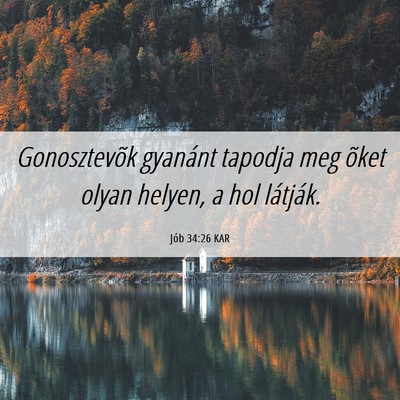 Picture 06 - Jób 34:26 KAR - Gonosztevõk gyanánt tapodja meg õket olyan - Bible Verse Picture