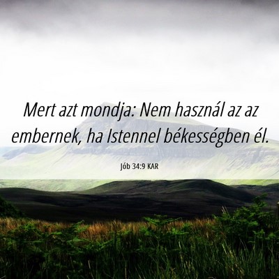 Picture 06 - Jób 34:9 KAR - Mert azt mondja: Nem használ az az embernek, ha - Bible Verse Picture