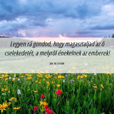 Picture 06 - Jób 36:24 KAR - Legyen rá gondod, hogy magasztaljad az õ - Bible Verse Picture