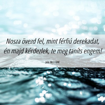 Picture 06 - Jób 38:3 KAR - Nosza övezd fel, mint férfiú derekadat, én - Bible Verse Picture