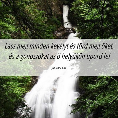 Picture 06 - Jób 40:7 KAR - Láss meg minden kevélyt és törd meg õket, - Bible Verse Picture