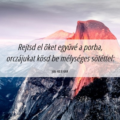 Picture 06 - Jób 40:8 KAR - Rejtsd el õket együvé a porba, orczájukat - Bible Verse Picture
