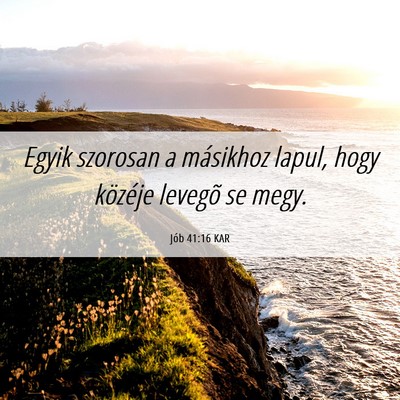 Picture 06 - Jób 41:16 KAR - Egyik szorosan a másikhoz lapul, hogy közéje - Bible Verse Picture