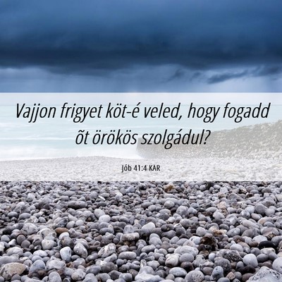 Picture 06 - Jób 41:4 KAR - Vajjon frigyet köt-é veled, hogy fogadd õt - Bible Verse Picture