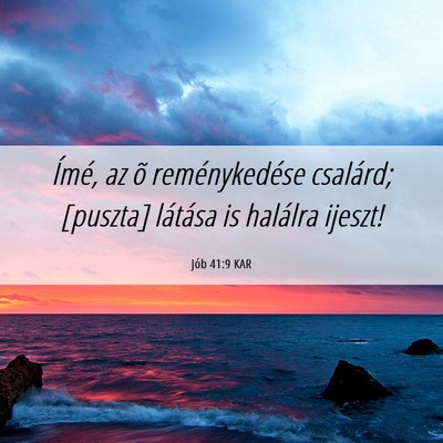 Picture 06 - Jób 41:9 KAR - Ímé, az õ reménykedése csalárd; [puszta] - Bible Verse Picture