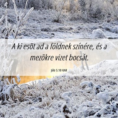 Picture 06 - Jób 5:10 KAR - A ki esõt ad a földnek színére, és a - Bible Verse Picture