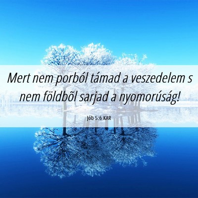 Picture 06 - Jób 5:6 KAR - Mert nem porból támad a veszedelem s nem - Bible Verse Picture