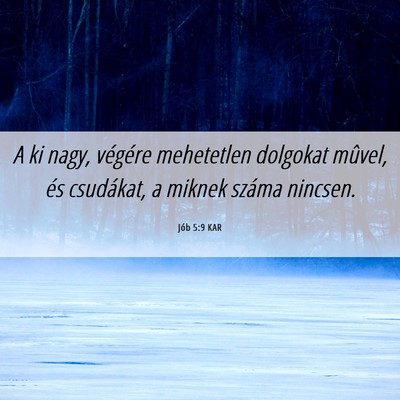 Picture 06 - Jób 5:9 KAR - A ki nagy, végére mehetetlen dolgokat mûvel, - Bible Verse Picture