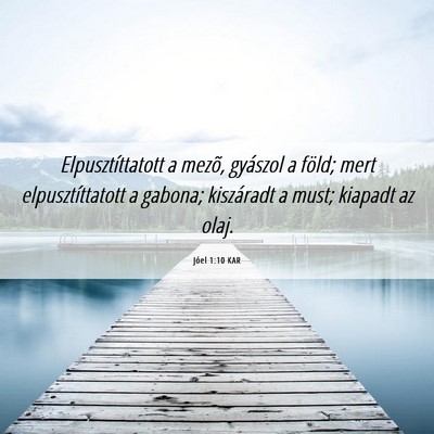 Picture 06 - Jóel 1:10 KAR - Elpusztíttatott a mezõ, gyászol a föld; mert - Bible Verse Picture