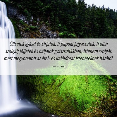 Picture 06 - Jóel 1:13 KAR - Öltsetek gyászt és sírjatok, ti papok! - Bible Verse Picture