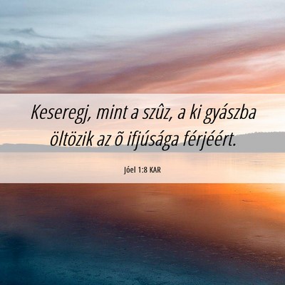 Picture 06 - Jóel 1:8 KAR - Keseregj, mint a szûz, a ki gyászba öltözik - Bible Verse Picture