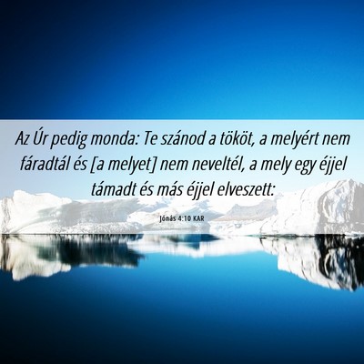 Picture 06 - Jónás 4:10 KAR - Az Úr pedig monda: Te szánod a tököt, a - Bible Verse Picture