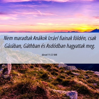Picture 06 - Józsué 11:22 KAR - Nem maradtak Anákok Izráel fiainak földén, - Bible Verse Picture